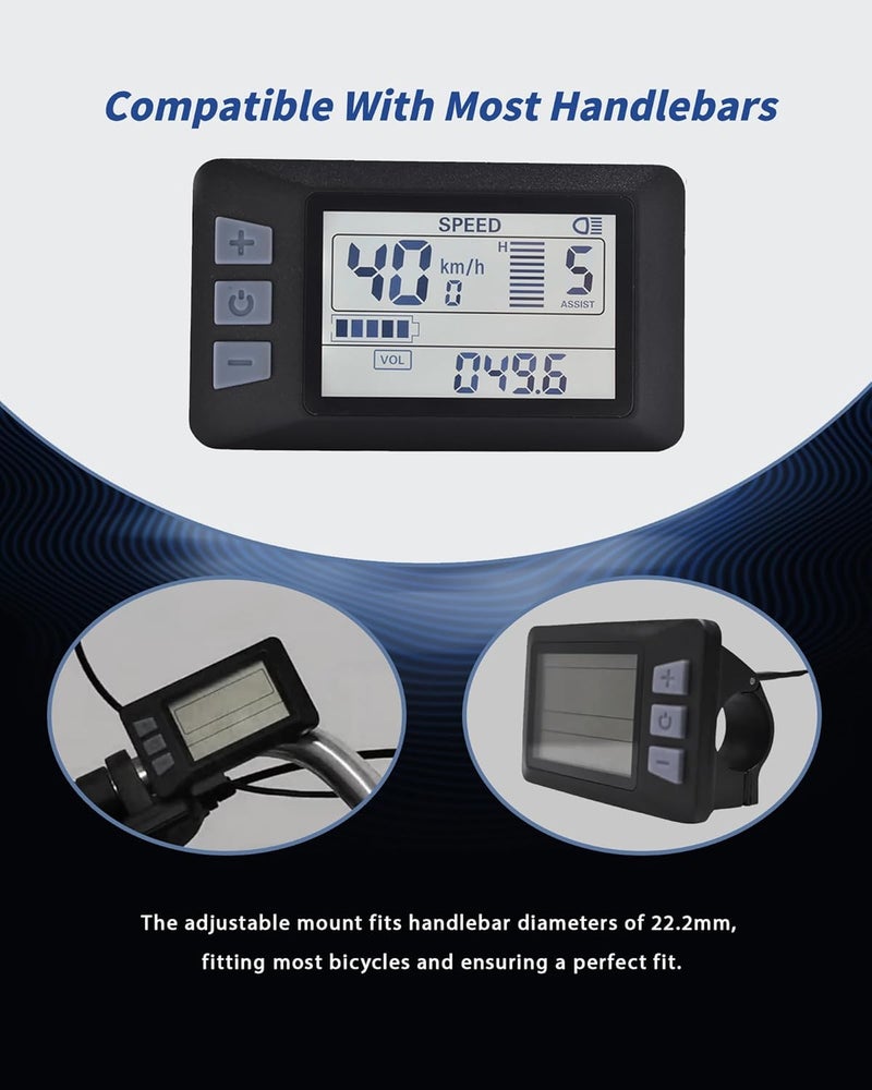 Mcezdy شاشة دراجة كهربائية، بروتوكول UART رقم 2، دراجة كهربائية 24V، 36V، 48V، 60V، كمبيوتر للدراجات، شاشة LCD، عداد سرعة للدراجة الكهربائية لتعديل الدراجة (P3H) - Image 4